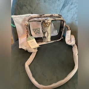 Brand New Kelly Wynne Clear Mingle Mingle Mini - Snakeskin